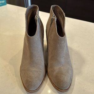 Jeffrey Campbell taupe suede booties